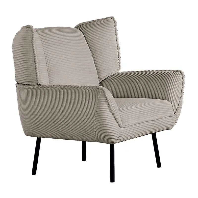 EMERALD Armchair Beige Corduroy Fabric