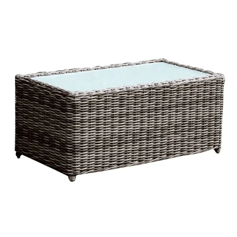 ARIZONA Coffee Table 100x50 Grey/Brown Wicker