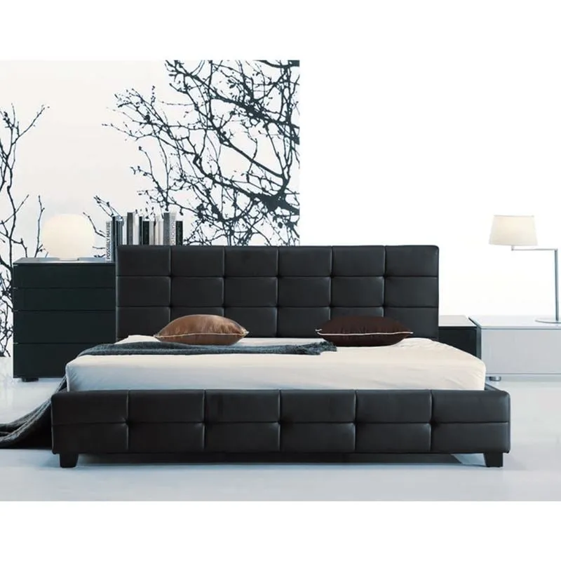 FIDEL Bed (for Mattress 150x200cm) Pu Black