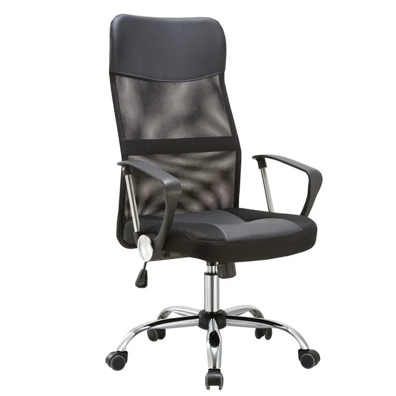 BF2400-PVC Manager Armchair Chromed Base/Pvc&Mesh Black
