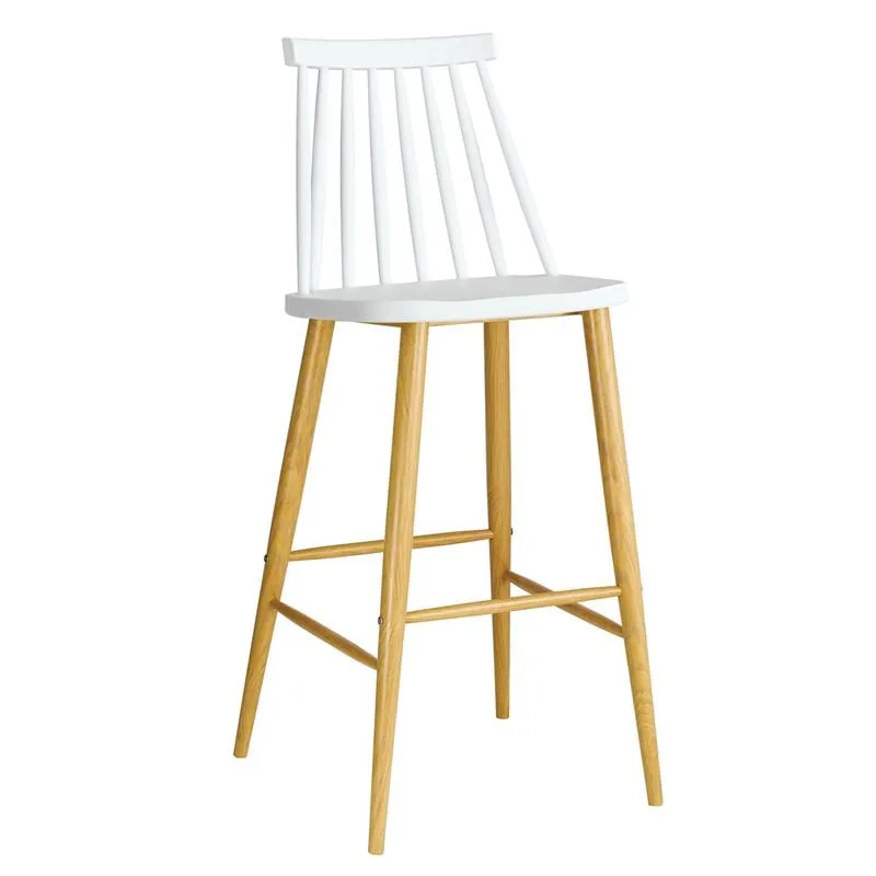 LAVIDA Bar Stool Metal Natural, PP White