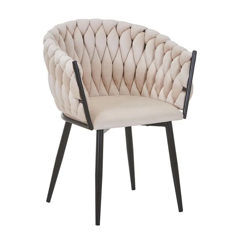 VERDI Armchair Metal Black/Fabric Velure Beige