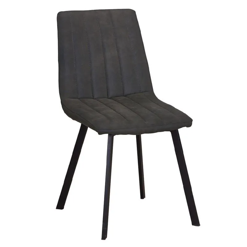 BETTY Chair Black Metal/Suede Anthracite Fabric