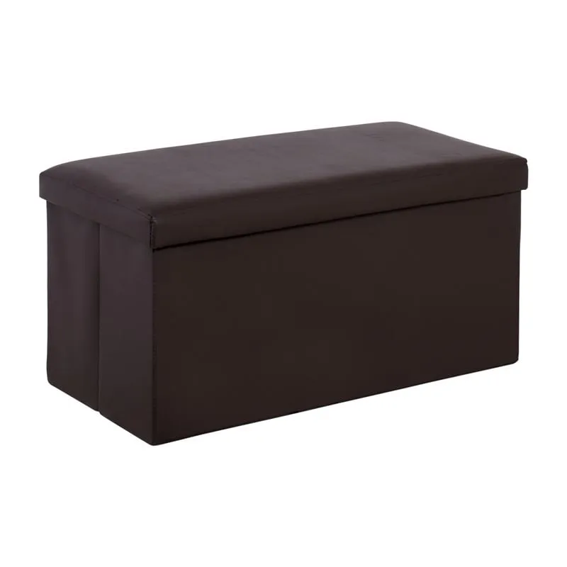 ORION Storage Ottoman Pu Dark Brown 80x38x38cm