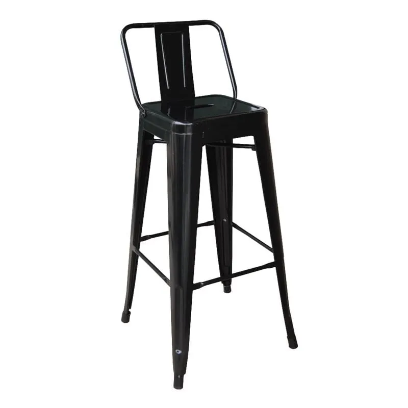 RELIX Bar Stool w/Back Metal Black