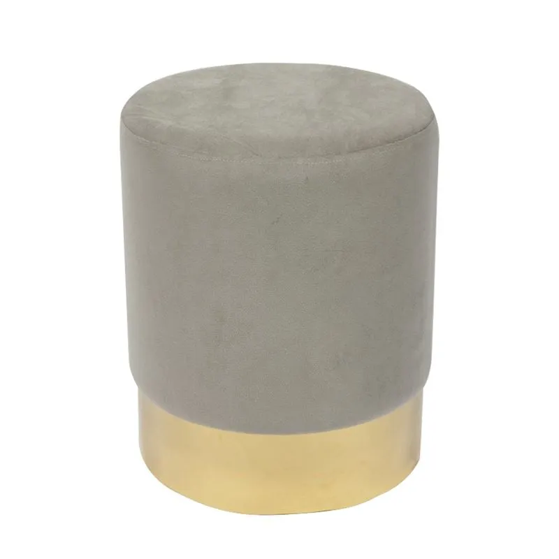 SOL Stool Gold Chrome/Fabric Grey Velure