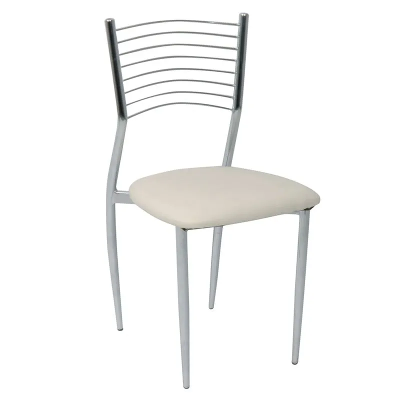 VIVIAN Chair Metal Chrome/Pvc Cream