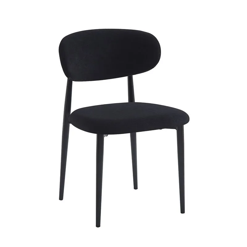 POINT Chair Black Metal, Teddy Black Fabric