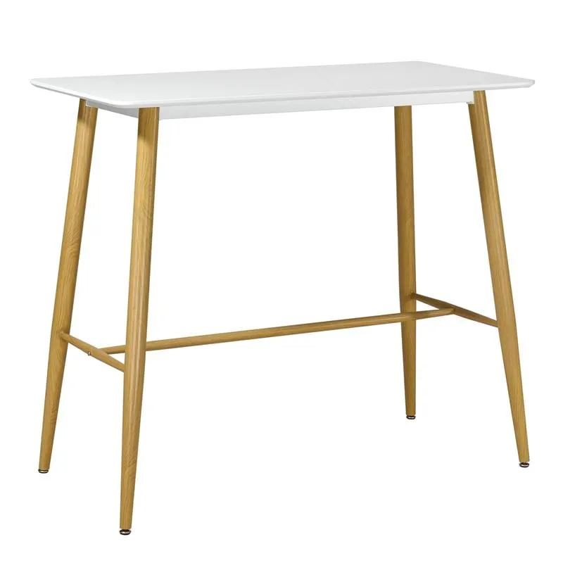 LAVIDA Bar Table 120x60 Metal Natural, White