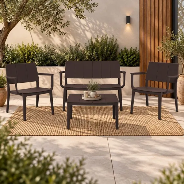 AMALFI Garden Set (4pcs) PP-UV Coffee