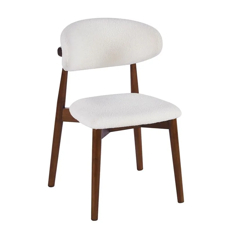 ULTRA Chair Walnut, Teddy White Fabric