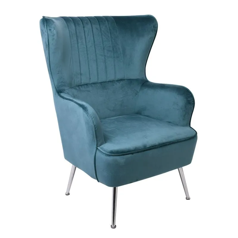 CROMA Armchair Fabric Blue Velure