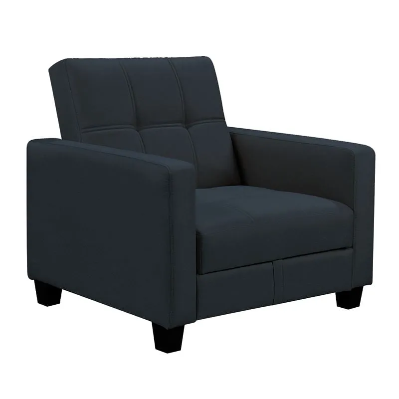 KELSO Armchair w/Storage, w/Recliner Back, Fabric Black