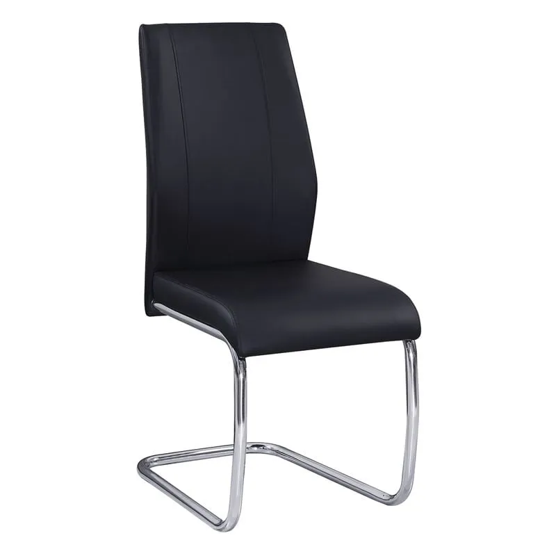 TULIP Chair Metal Chrome, Pu Black