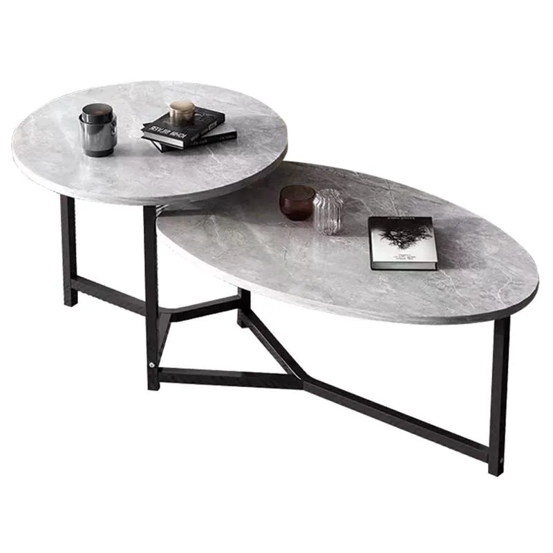TRONIC Double Coffee Table 125x60cm Metal Black/Grey
