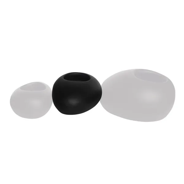 FLOWER POT-ROCK 50x32x19cm/Cement Black