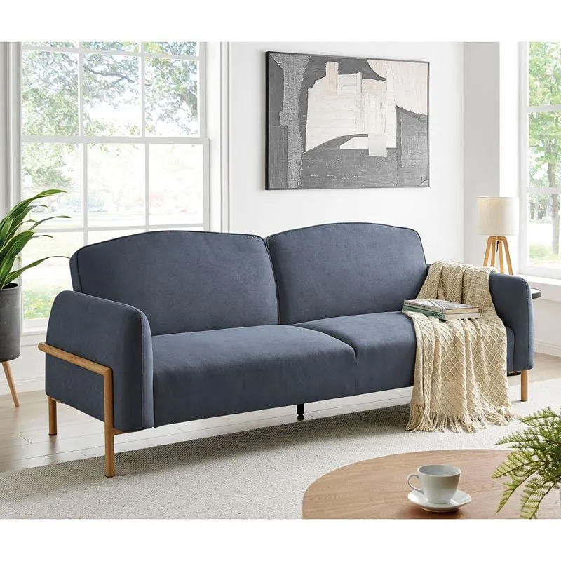 MOLINO Sofa-Bed Fabric Grey Blue (metal Leg Natural)