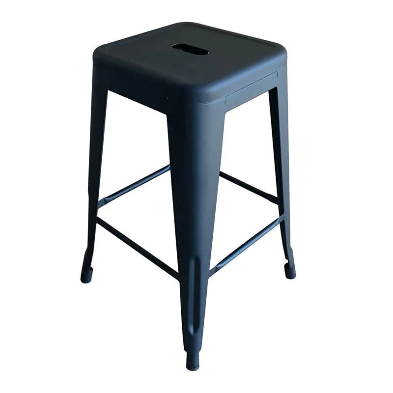 RELIX Σκαμπό Bar H.65cm, Στοιβαζόμενο, Μέταλλο Βαφή Μαύρο Matte