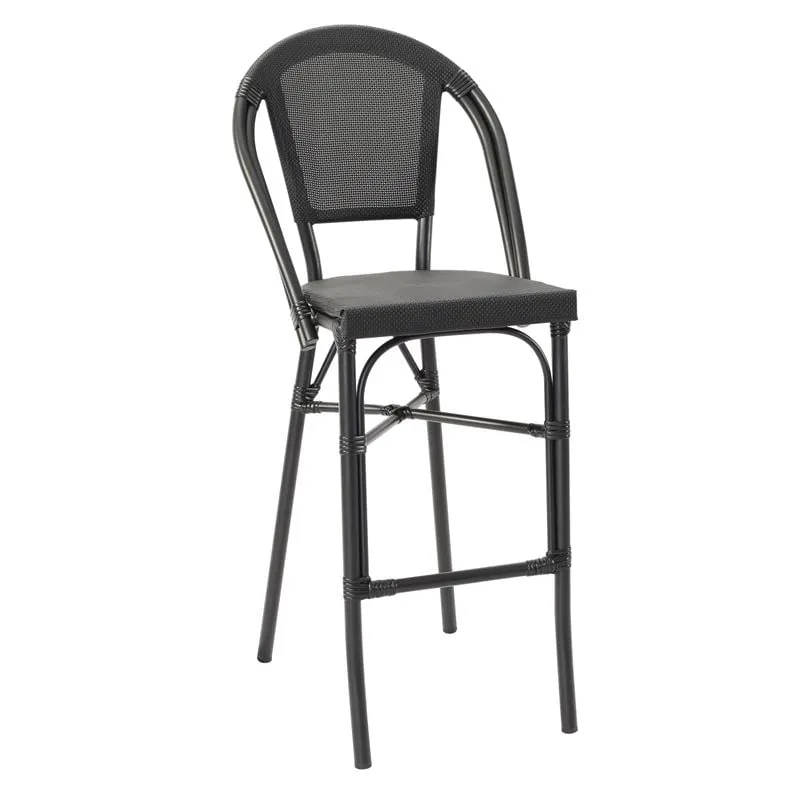 COSTA Barstool Alu Black/Textilene Black
