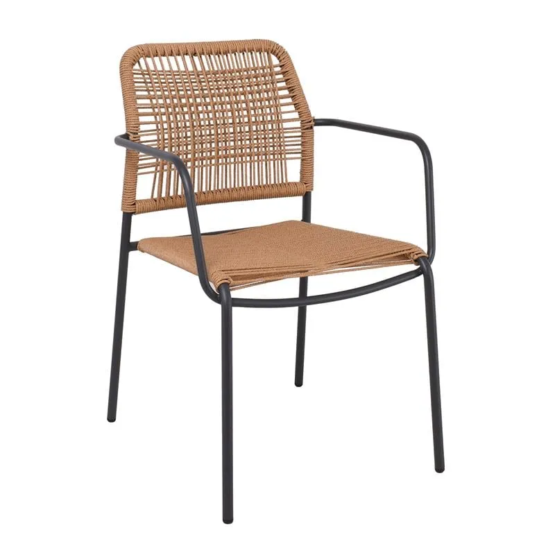 LUIGI Armchair Metal Anthracite/Rope Wicker Natural