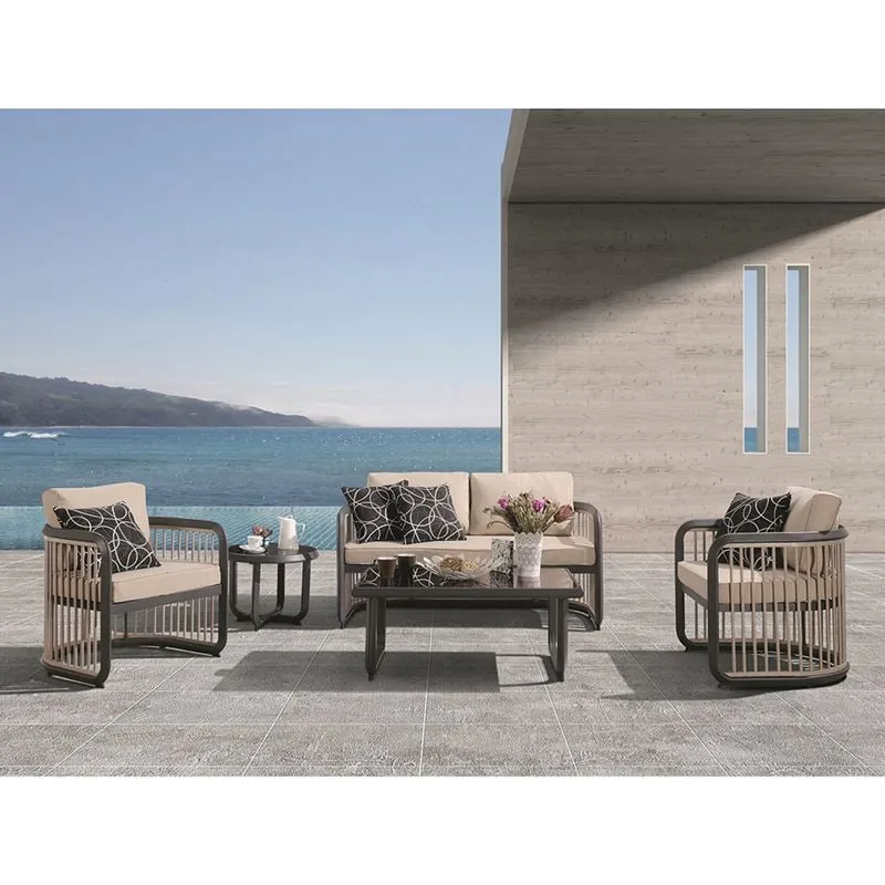 CITY Living Set Σαλόνι Καθιστικό Κήπου - Βεράντας Alu Ανθρακί - Μπεζ