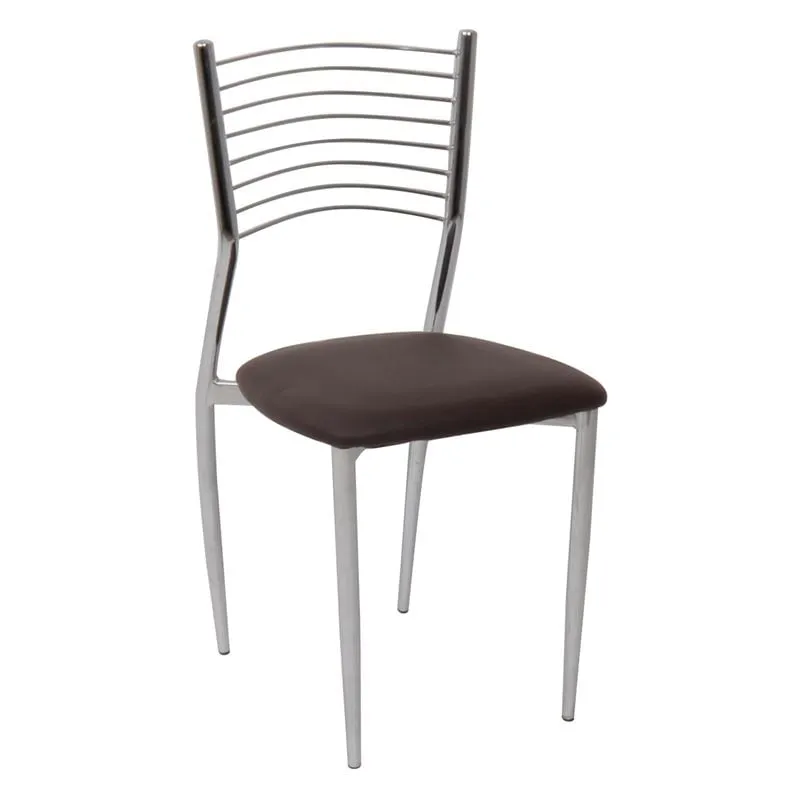 VIVIAN Chair Metal Chrome/Pvc Dark Brown