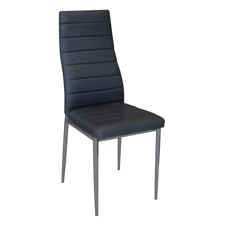 JETTA Chair Black Pvc (Silver paint)
