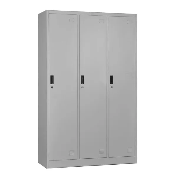 LOCKER 3 Θέσεων Ερμάριο - Ανά θέση: 3 Ράφια, Θέσεις για Κρεμάστρες, Μέταλλο Βαφή Γκρι