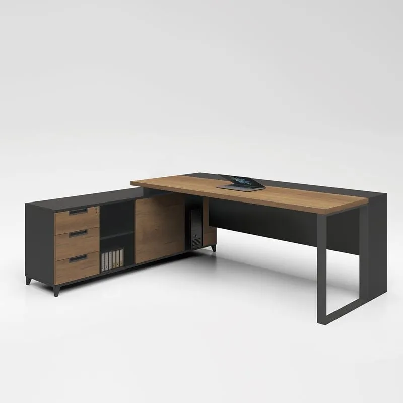 PROLINE Reversible Desk 160x160cm Wild Oak/Black