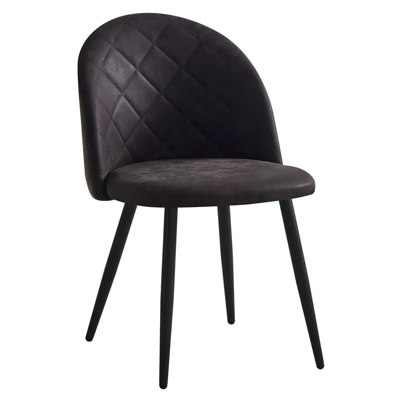 BELLA Chair Metal Black/Suede Anthracite Fabric