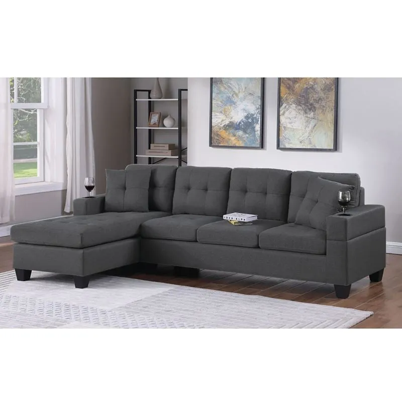 JORDAN Reversible Corner Sofa Fabric Grey
