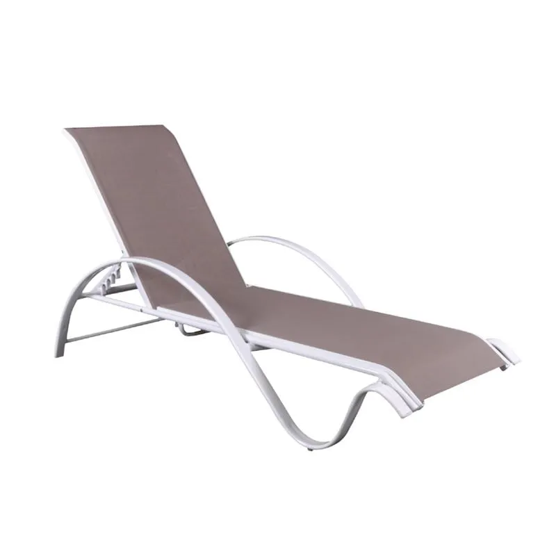 NEXT ALU Lounger White/Textilene Cappuccino