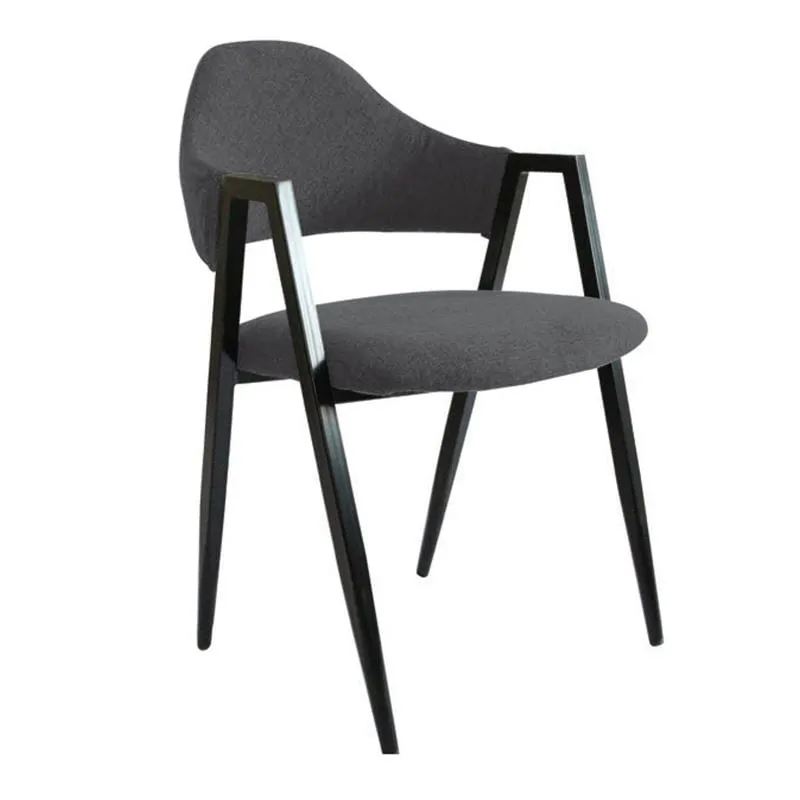 DELTA Armchair Metal Black/Fabric Grey
