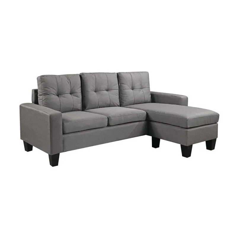 PORTO Reversible Corner Sofa Light Grey Fabric