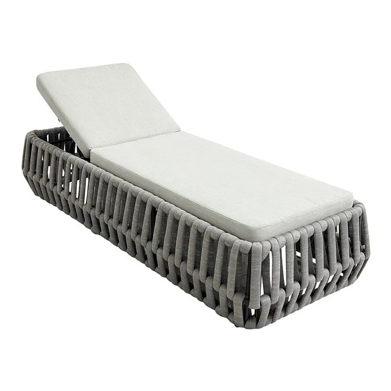MAJORCA Lounger Alu/Olefin Rope Grey, Cushion Light Grey