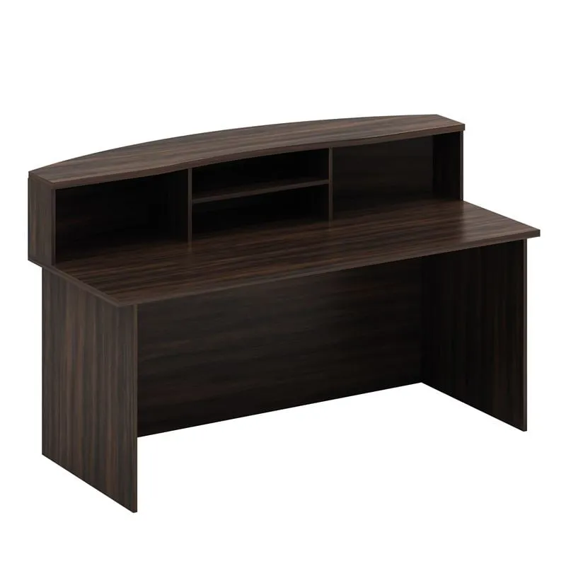 RECEPTION Desk 180x90x105cm Dark Walnut