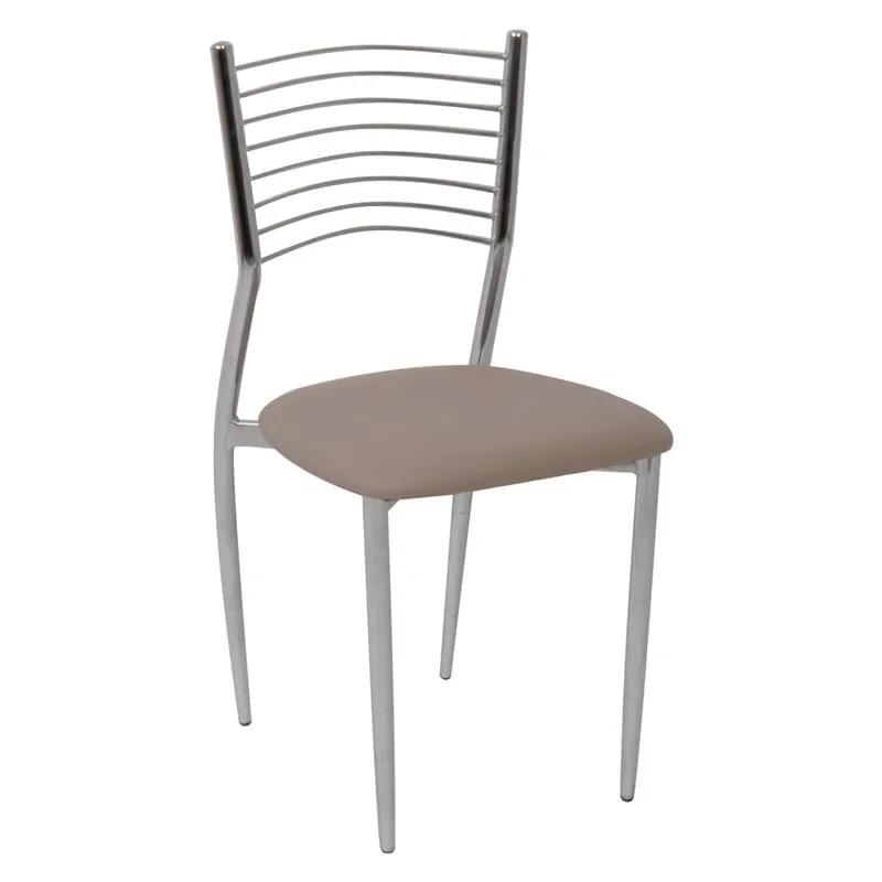 VIVIAN Chair Metal Chrome/Pvc Cappuccino