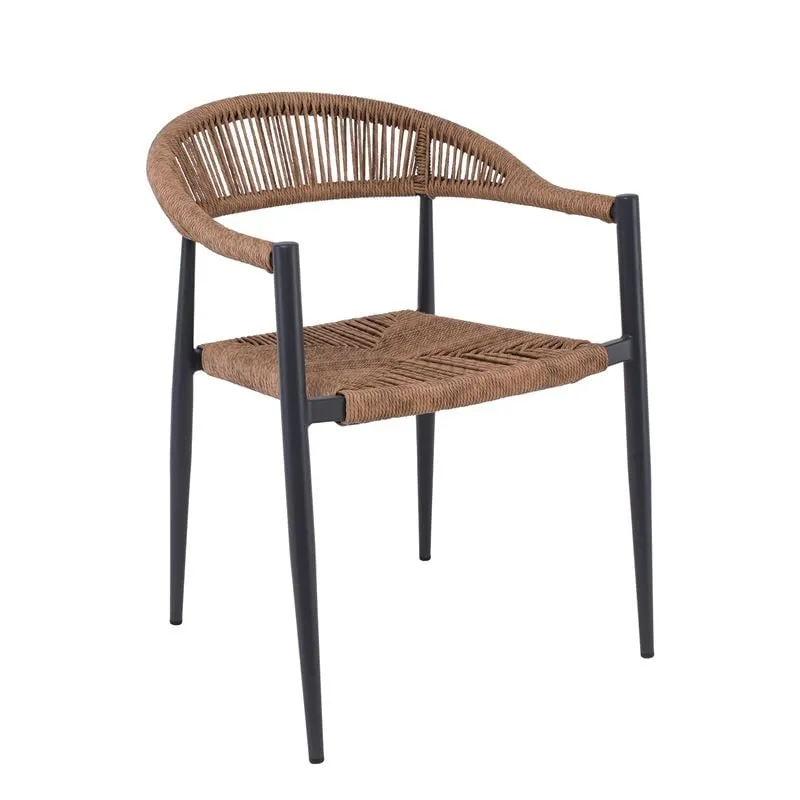 MADY Armchair Alu Anthracite/Rope Wicker Natural