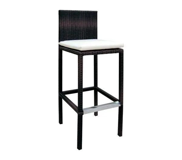 LOTTO Bar Stool Wicker Rocky Brown Cushion