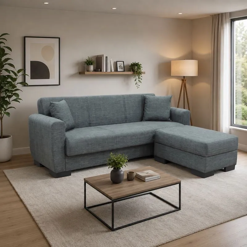 JACKSON-Max Storage Corner Sofabed, Fabric Dark Grey