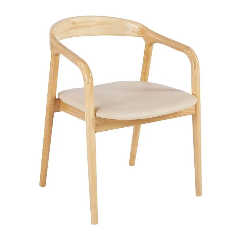 SIMONE Armchair Natural, Pu Ecru