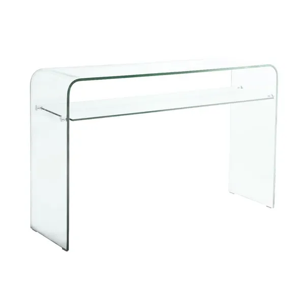 GLASSER Clear Console with Shelf 12/8mm 110x35x75cm