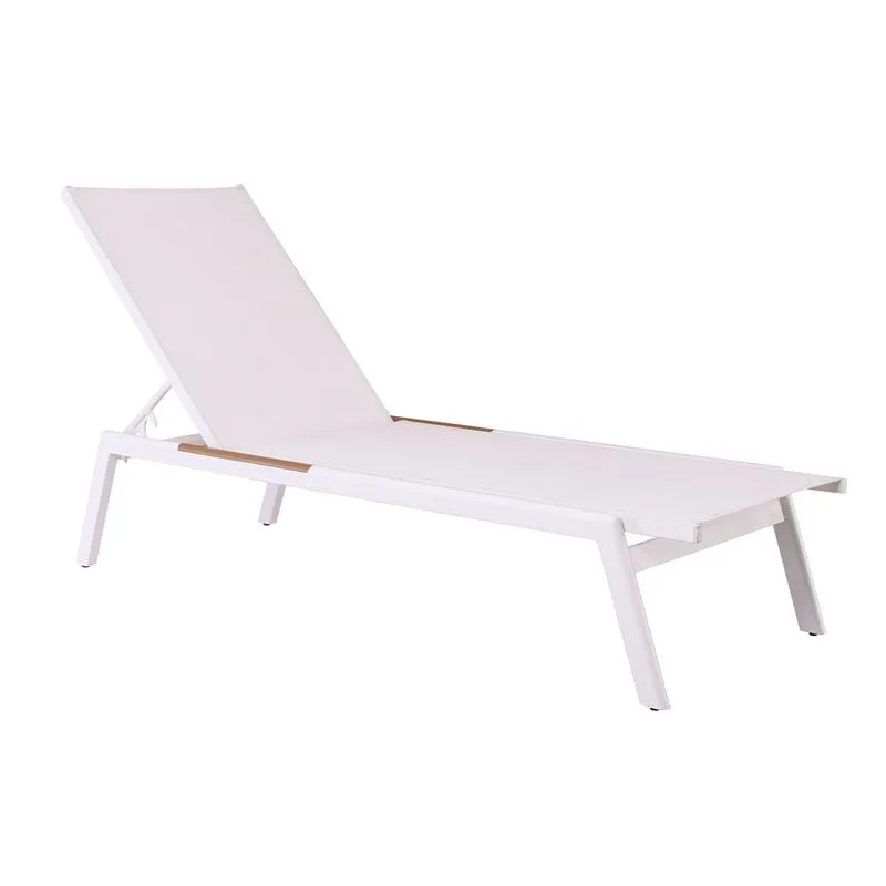 EMILY Lounger Alu White/Textilene White