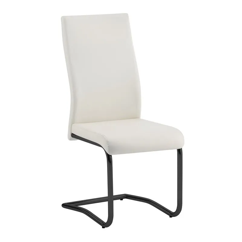 BENSON Chair Metal Black Frame, Pvc Cream