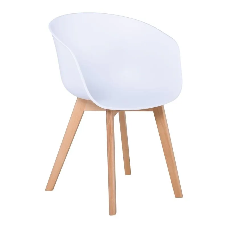 OPTIM Armchair PP White (wooden leg)