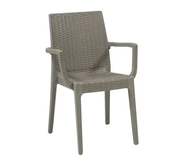 DAFNE Stackable Armchair PP-UV Tortora Beige (Rattan Look)