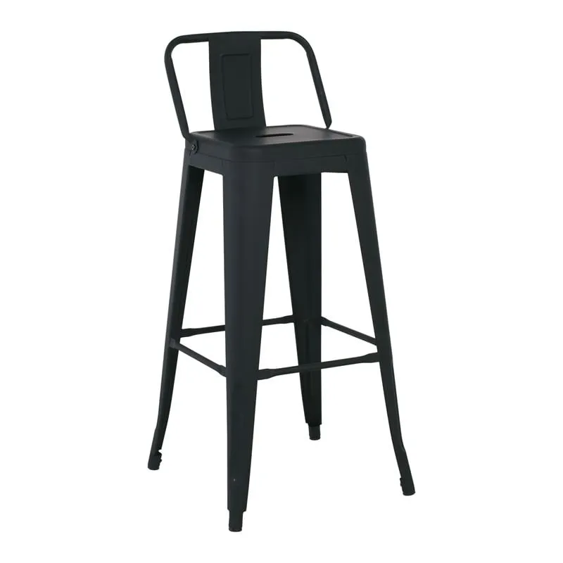 RELIX Bar Stool w/Back Metal Black Matte