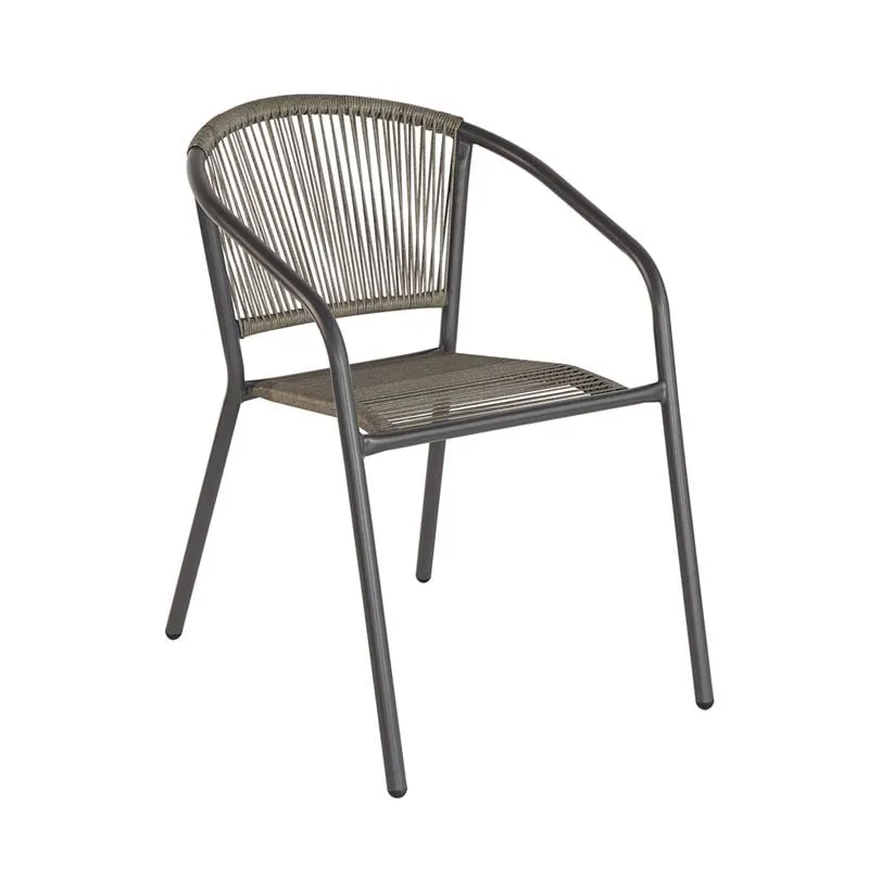 PATTY Armchair Metal Anthracite/PE Rattan Grey