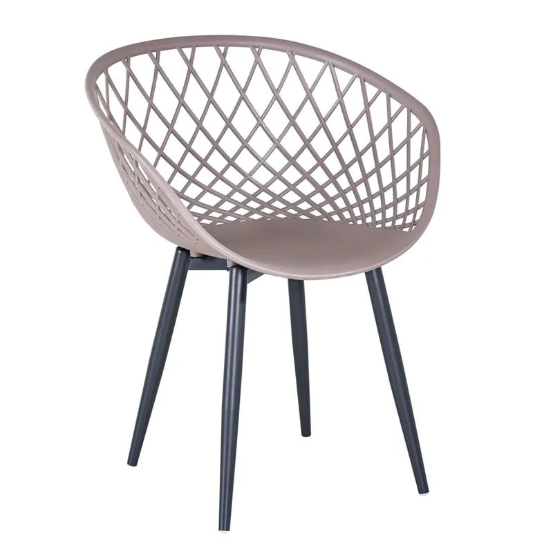 REX Armchair-Pro Metal Black/PP-UV Sand Beige (Nude packing)