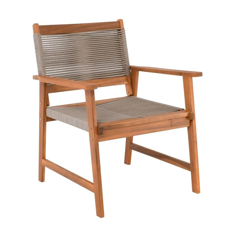 SPRING Living Armchair Acacia Natural, Rope Wicker Beige